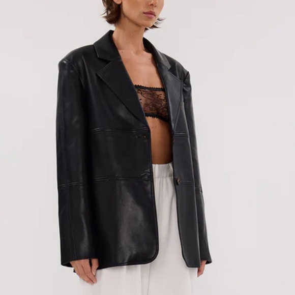 DISSH Monty Black FAUX, OVER-SIZED Leather Jacket - Picture 4 of 11